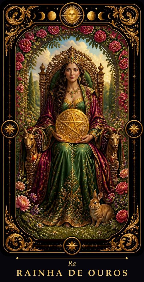 Carta de tarô Rainha de Ouros